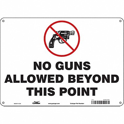 CONDOR 449L60 Safety Sign 10 in x 14 in Aluminum