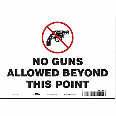 CONDOR 449L66 Safety Sign 7 in x 10 in Vinyl