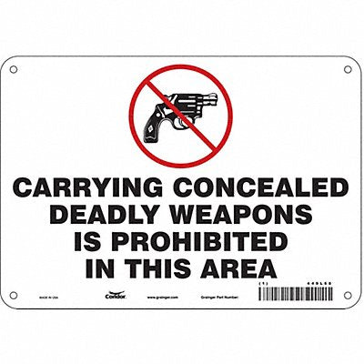 CONDOR 449L68 Safety Sign 7 in x 10 in Aluminum