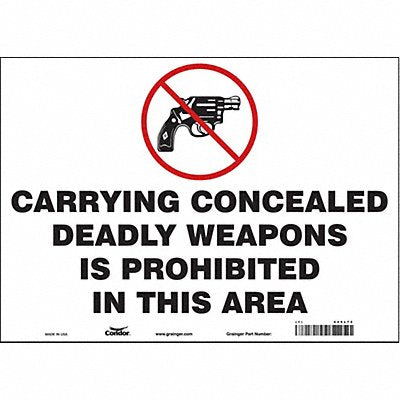 CONDOR 449L75 Safety Sign 10 in x 14 in Vinyl
