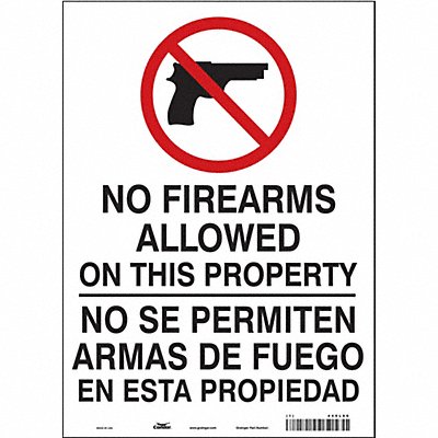 CONDOR 449L90 Safety Sign 14 in x 10 in Vinyl