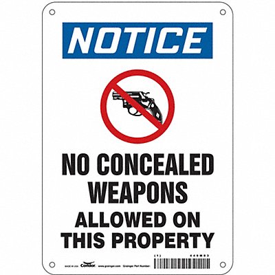 CONDOR 449M03 Safety Sign 10 in x 7 in Vinyl