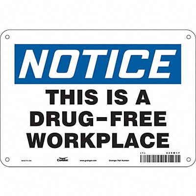 CONDOR 449M17 Safety Sign 7 in x 10 in Aluminum