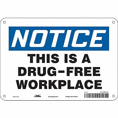 CONDOR 449M19 Safety Sign 7 in x 10 in Polyethylene
