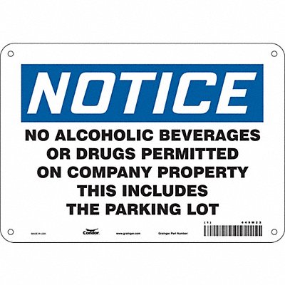 CONDOR 449M23 Safety Sign 7 in x 10 in Aluminum