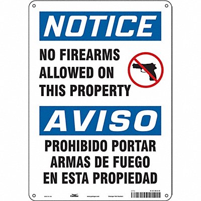 CONDOR 449M40 Safety Sign 14 in x 10 in Polyethylene