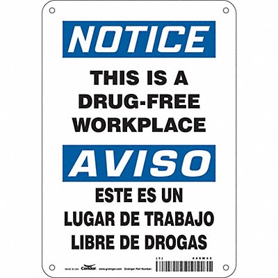 CONDOR 449M43 Safety Sign 10 in x 7 in Aluminum
