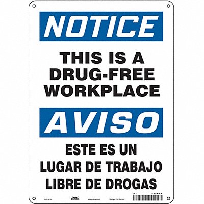 CONDOR 449M44 Safety Sign 14 in x 10 in Aluminum