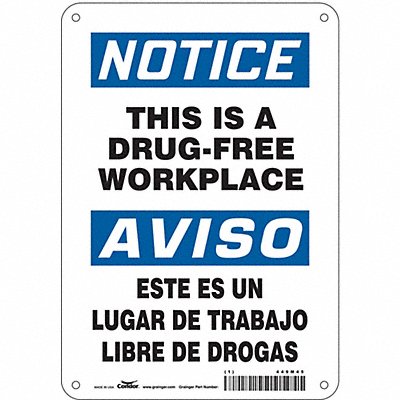CONDOR 449M45 Safety Sign 10 in x 7 in Polyethylene