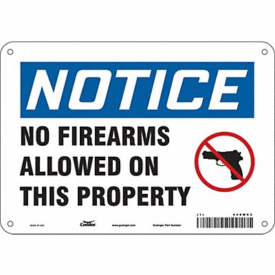 CONDOR 449M53 Safety Sign 7 in x 10 in Vinyl