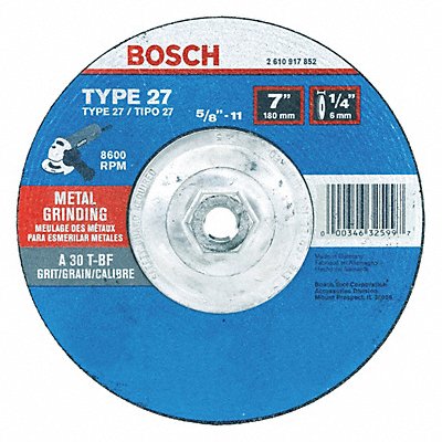 BOSCH GW27M701 7x41278x40671Type27GrindingWheelA30