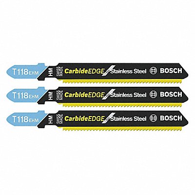 BOSCH T118EHM3 Jig Saw Blade Carbide Tipped PK3