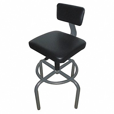 GRAINGER 44N715 Task Stool 4 Legs Grey 40 1/4 H