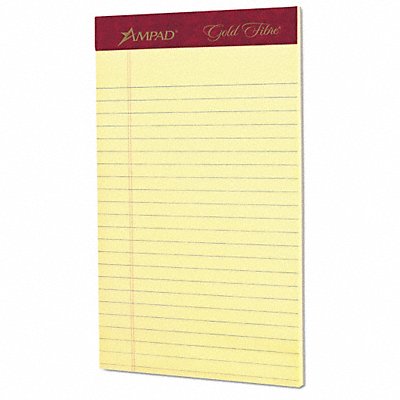 AMPAD 20004 Perforated Legal Pad 8 X5 Canary PK12