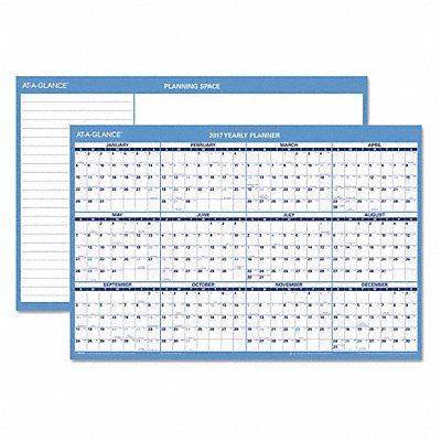 AT-A-GLANCE PM20028 Erasable Yearly Wall Calendar Blue