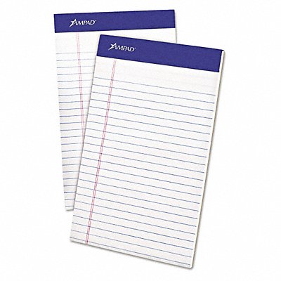AMPAD 20304 Perforated Legal Pad 5 X8 White PK12