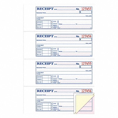 ADAMS BUSINESS FORMS TC1182 Money/Rent Receipt Book 3-Part