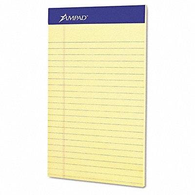 AMPAD 20204 Perforated Legal Pad 8 X5 Canary PK12
