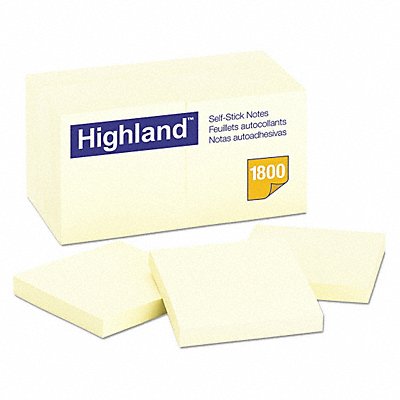 HIGHLAND 654918PK Note 3 x3 Yellow PK18