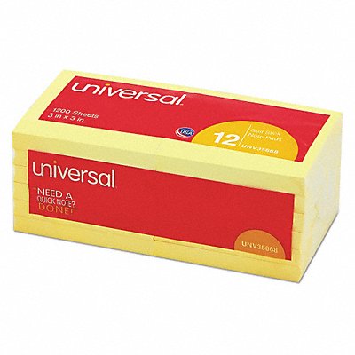 UNIVERSAL UNV35668 Note Stick-It 3 x3 Yllw PK12
