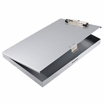 GRAINGER 45300 Storage Clipboard Letter Sz Metal Silver