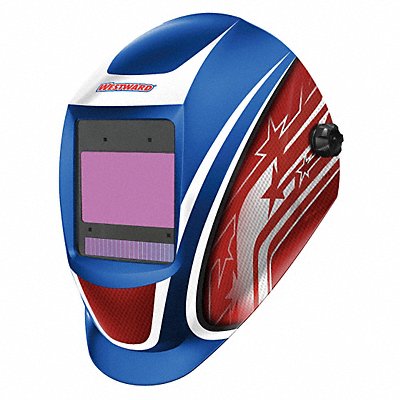 WESTWARD 44R234 Auto Dark Weld Hlmt 5-8/8-13 Rd/Wht/Blu
