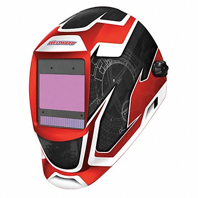 WESTWARD 44R235 Auto Dark Weld Hlmt 5-8/8-13 Rd/Blk/Wht