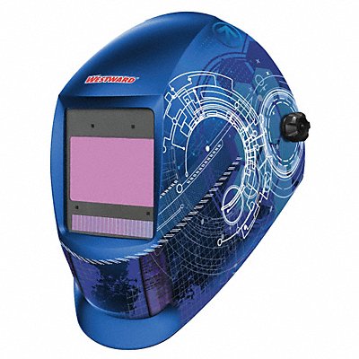 WESTWARD 44R236 Auto Dark Weld Helmet 5-8/8-13 Blu/Wht