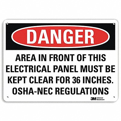 LYLE U11084NA14x10 Danger Sign 10 in x 14 in Aluminum