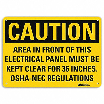 LYLE U11073NA14x10 Caution Sign 10 in x 14 in Aluminum