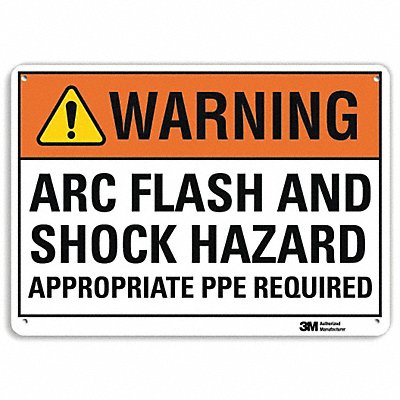 LYLE U11091NA14x10 Warning Sign 10 in x 14 in Aluminum