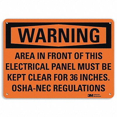 LYLE U11093NA14x10 Warning Sign 10 in x 14 in Aluminum