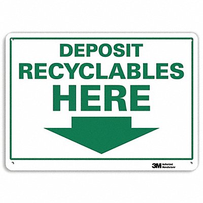 LYLE U11066NA14x10 Recycling Sign 10 in x 14 in Aluminum