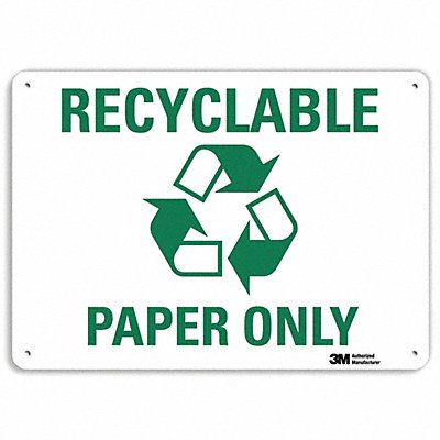 LYLE U11070NA14x10 Recycling Sign 10 in x 14 in Aluminum