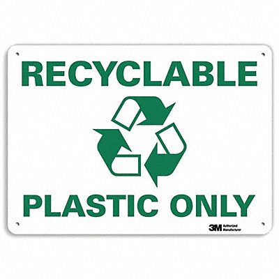 LYLE U11061NA14x10 Recycling Sign 10 in x 14 in Aluminum