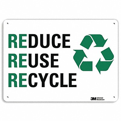 LYLE U11075NA14x10 Recycling Sign 10 in x 14 in Aluminum