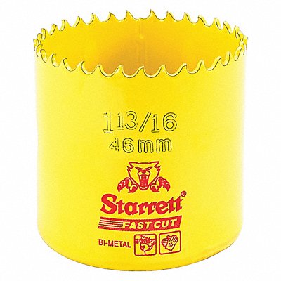 STARRETT FCH1136G BiMetal Fast Cut Hole Saw 1-13/16 46mm