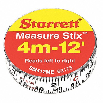 STARRETT SM412ME Measuring Stick 1/2 x12ft.Metric/English