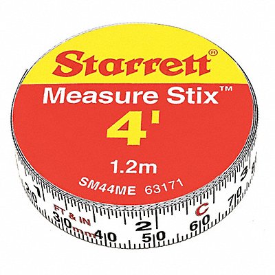 STARRETT SM44ME Measuring Stick 1/2 x4ft Metric/English