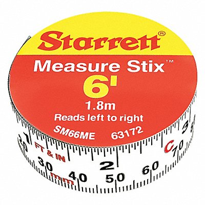 STARRETT SM66ME Measuring Stick 3/4 x6ft. Metric/English