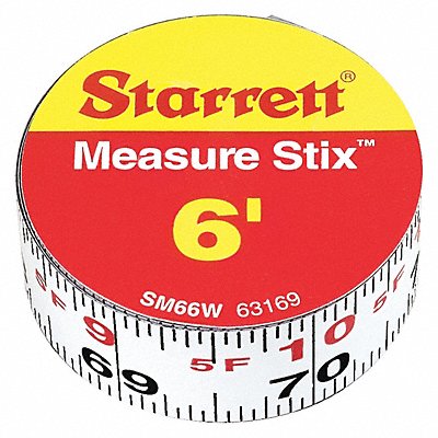 STARRETT SM66W Measuring Stick 3/4 x 6 ft