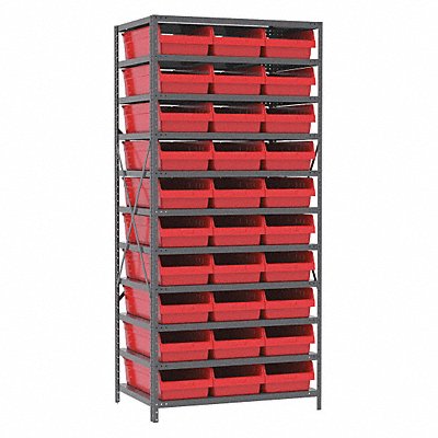AKRO-MILS AS2479014B Steel Shelving 24x36x79 W/30 Bins Blue