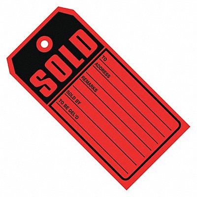PARTNERS BRAND G2530 Tag Print Sold 4 3/4x2 3/8 PK500