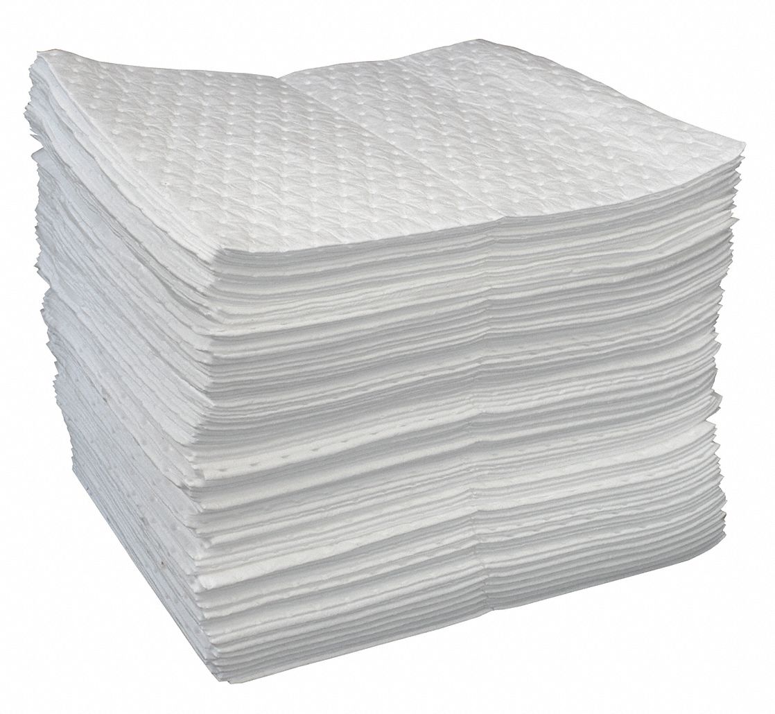 OIL-DRI L90811 Absorb Pad Oil Based Liquids White PK100