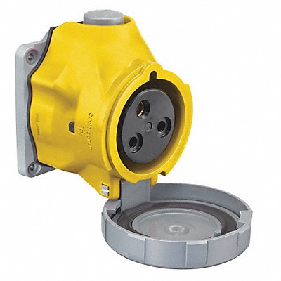 HUBBELL HBLS332R4W Pn Slv Rec Yellow 32 A 2Pl Single