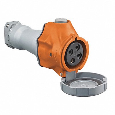 HUBBELL HBLS430C12W Pn Slv Connctr 30 A IEC Orange 3Pl