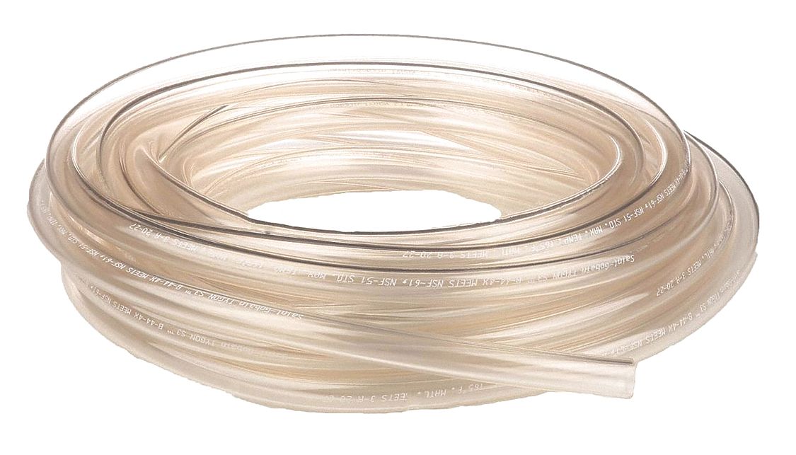 GRAINGER 509264 K7396 Tube PVC 50ft 1/4 InDia 1/2 OutDia Clear