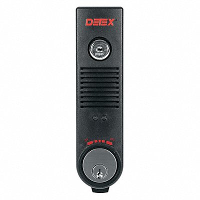 DETEX EAX500WBLACKWCYL Exit Door Alarm 9V Battery Mortise 100dB