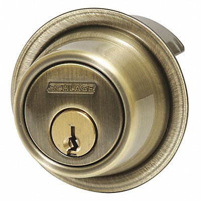 SCHLAGE B560P609 1-Cyl Deadbolt Standard Satin Brass