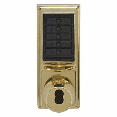 KABA SIMPLEX 1021B0341 Push Button Lockset Bright Brass Knob